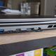 Power adapter port, to the right of the HDMI port.